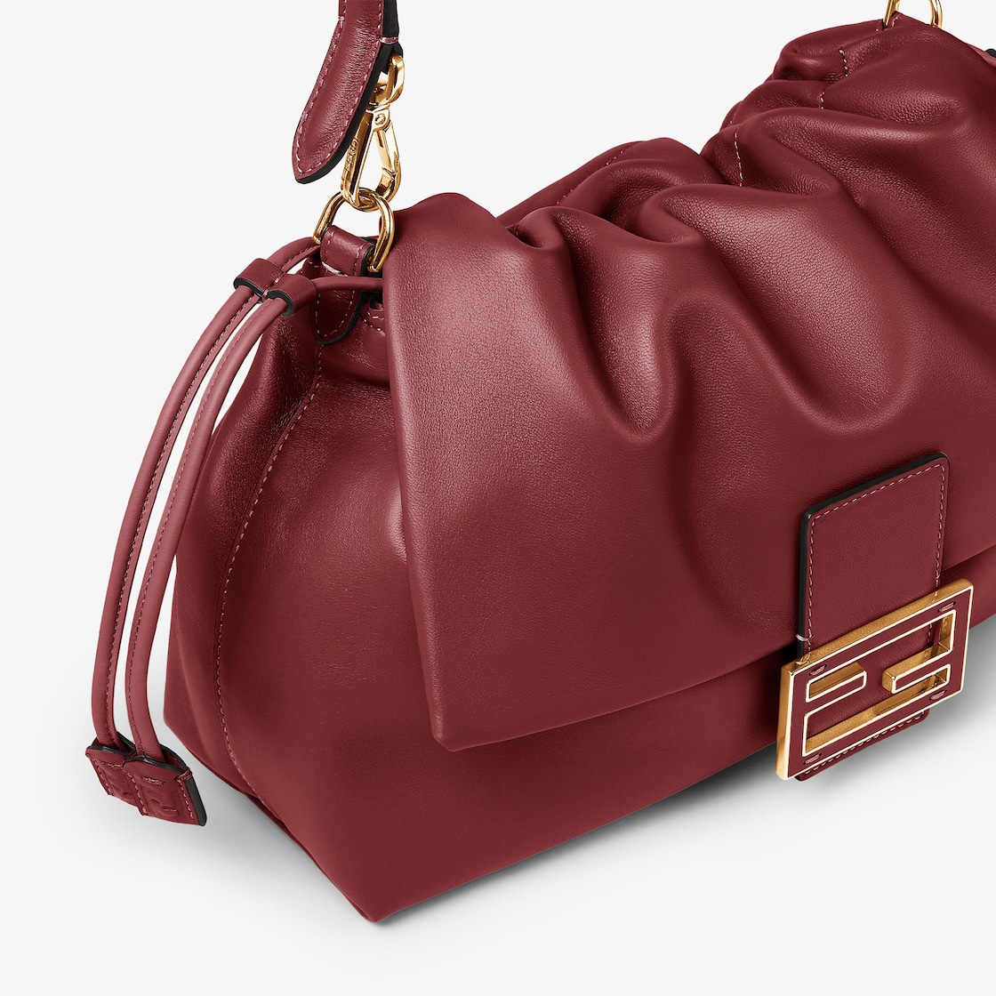 FENDI Mamma Baguette Large Burgundy nappa leather bag - Image 5
